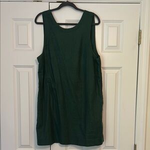 Free People Linen Mini Dress Green Sleeveless Size L Full of Sunshine